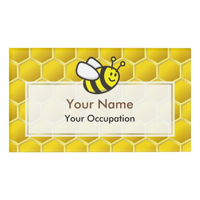 Honeybee Cartoon Name Tag (Front)