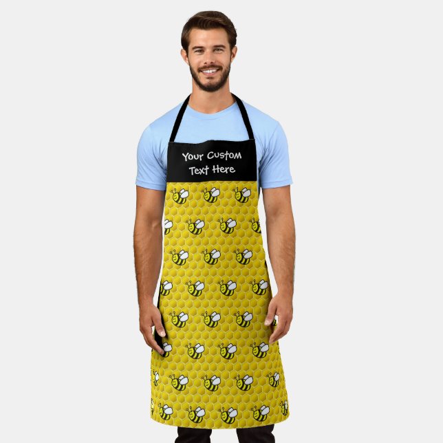 Honeybee Cartoon Pattern Apron (Worn)