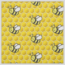 Honeybee Cartoon Pattern Fabric