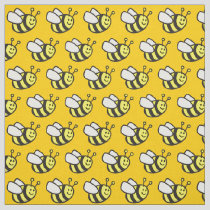 Honeybee Cartoon Pattern Fabric