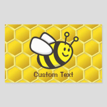 Honeybee Cartoon Rectangular Sticker