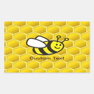 Honeybee Cartoon Rectangular Sticker