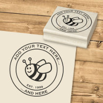 Honeybee Cartoon Rubber Stamp