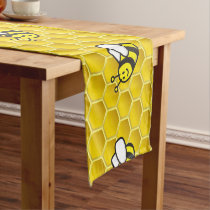 Honeybee Cartoon Short Table Runner