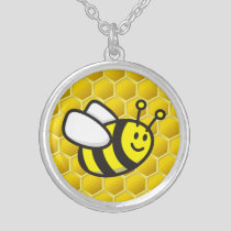 Honeybee Cartoon Silver Plated Necklace