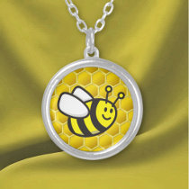 Honeybee Cartoon Silver Plated Necklace