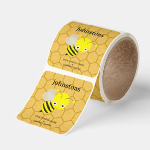 Honeybee Cartoon Square Sticker
