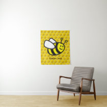 Honeybee Cartoon Tapestry