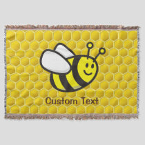 Honeybee Cartoon Throw Blanket