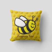 Honeybee cartoon throw pillow