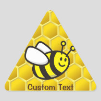 Honeybee Cartoon Triangle Sticker