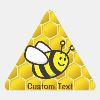 Honeybee Cartoon Triangle Sticker