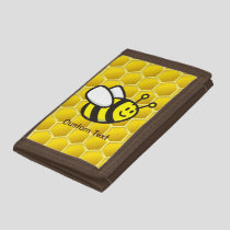 Honeybee Cartoon Trifold Wallet