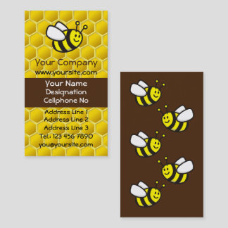 Honeybee Cartoon Vertical Business Card