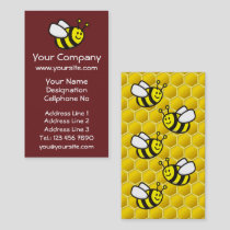 Honeybee Cartoon Vertical Business Card