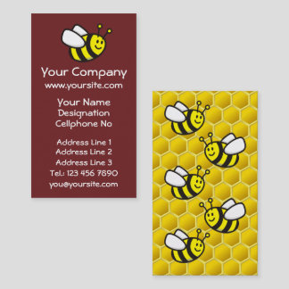 Honeybee Cartoon Vertical Business Card