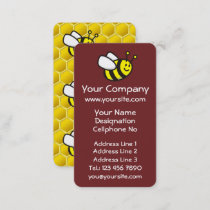 Honeybee Cartoon Vertical Business Card