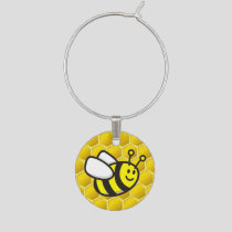 Honeybee Cartoon Wine Charm