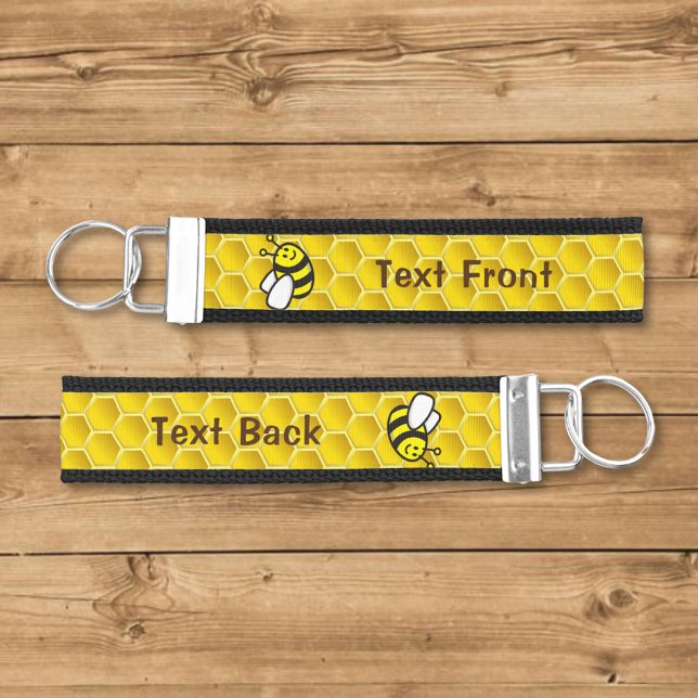 Honeybee Cartoon Wrist Keychain (Creator Uploaded)