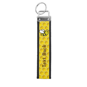 Honeybee Cartoon Wrist Keychain