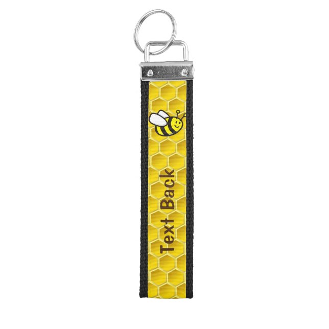 Honeybee Cartoon Wrist Keychain (Keys on Top)