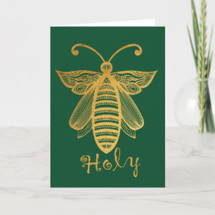 Honeybee Christmas "BEE HOLY" Conservation Holiday Card