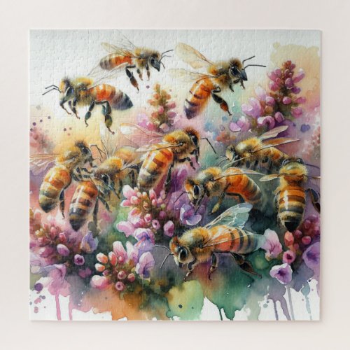 Honeybee Dance REF215 _ Watercolor Jigsaw Puzzle