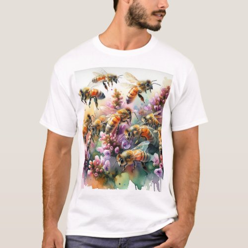 Honeybee Dance REF215 _ Watercolor T_Shirt