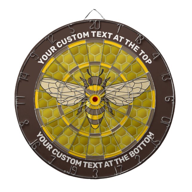 Honeybee Dartboard with Custom Text (Front)
