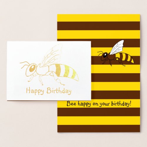 Honeybee Foil Birthday Card