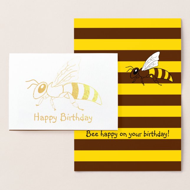 Honeybee Foil Birthday Card (Display)