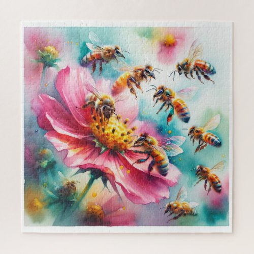 Honeybee Garden REF196 _ Watercolor Jigsaw Puzzle