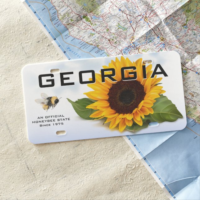Honeybee Georgia State License Plate (In Situ)