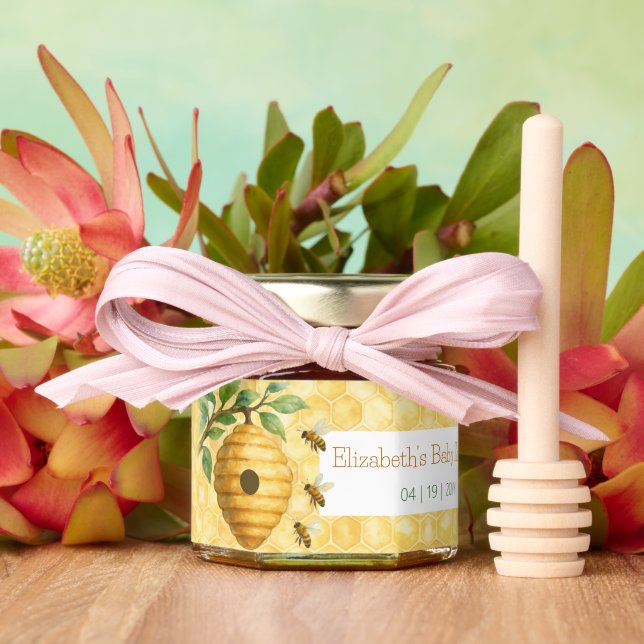 Honeybee Hive Baby Shower Honey Jar Favors (Insitu (Wedding))