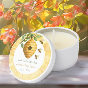 Honeybee Hive Baby Shower Mini Candle Favors