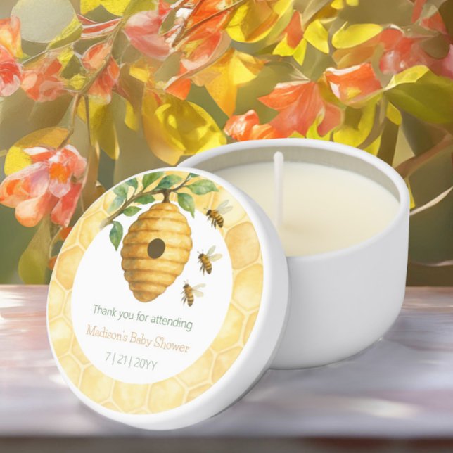 Honeybee Hive Baby Shower Mini Candle Favors (Honeybee Hive Baby Shower Mini Candle Favors)