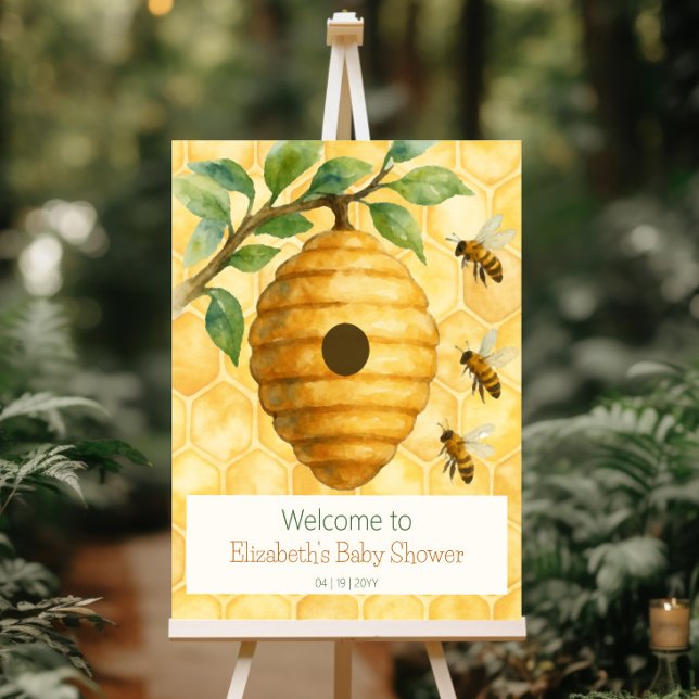 Honeybee Hive Baby Shower Welcome Sign (Honeybee Hive Baby Shower Welcome Sign)