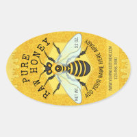 Honeybee Honey Jar Apiary Labels | Honeycomb Bee