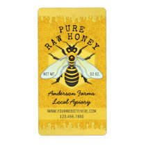 Honeybee Honey Jar Apiary Labels | Honeycomb Bee Honeybee Honey Jar Apiary Labels | Honeycomb Bee