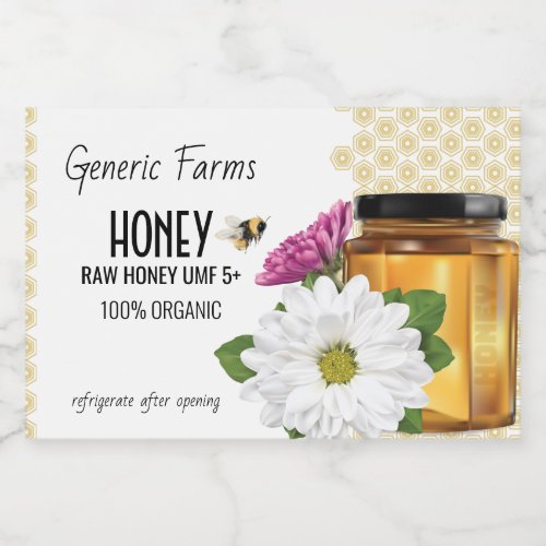 Honeybee Honey Jar Food Label
