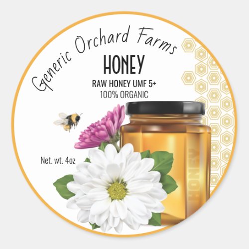 Honeybee Honey Jar label