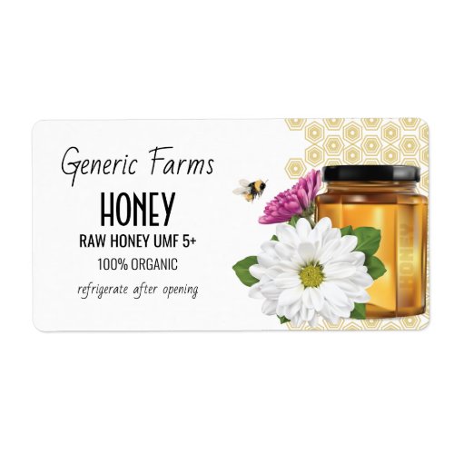 Honeybee Honey Product Sample Label