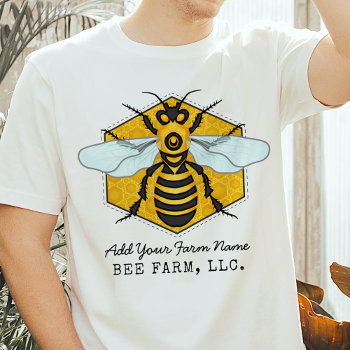 Honeybee Honeycomb Bee Farm Apiary Personalized T-shirt by FancyCelebration at Zazzle