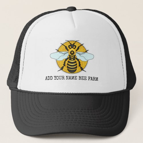 Honeybee Honeycomb Bee Farm Apiary Personalized Trucker Hat