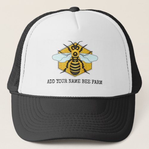 Honeybee Honeycomb Bee Farm Apiary Personalized Trucker Hat