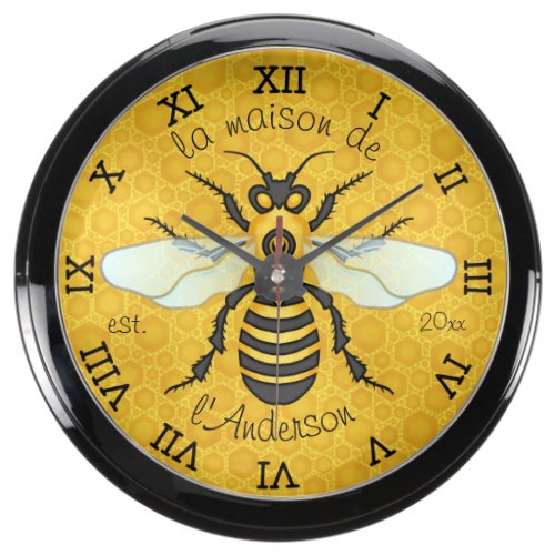 Honeybee Honeycomb Bee Pretty Personalized Fish Tank Clock