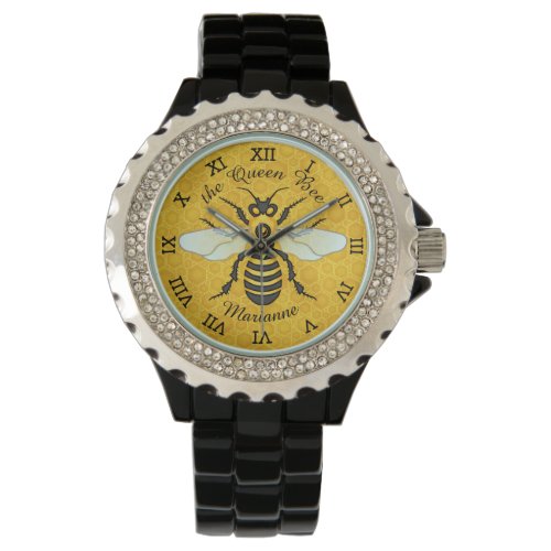 Honeybee Honeycomb Bee Pretty Personalized Wristwatch