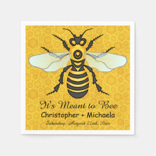 Honeybee Honeycomb Bee Wedding Theme Custom Paper Napkins
