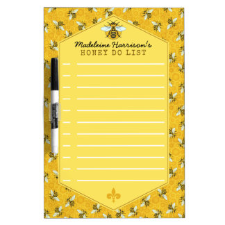 Honeybee Honeycomb Bumble Bee Honey Do List Custom Dry Erase Board