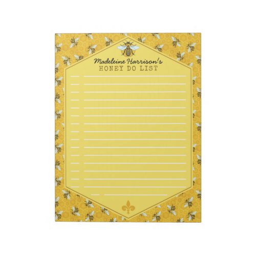 Honeybee Honeycomb Bumble Bee Honey Do List Custom Notepad